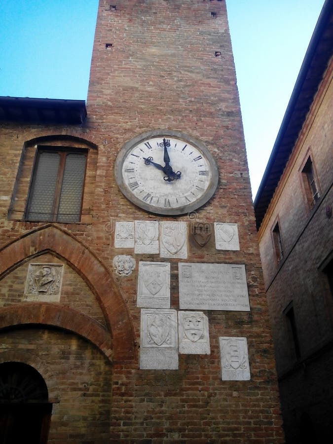 An Old Clock Tower in an Italian City Editorial Photography Image of
