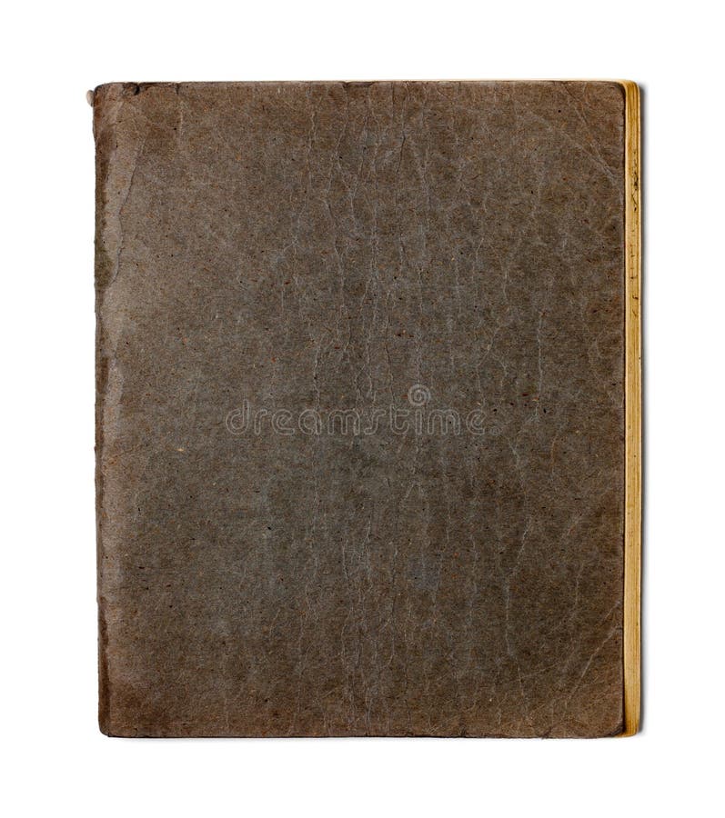 Old closed copybook or diary on white