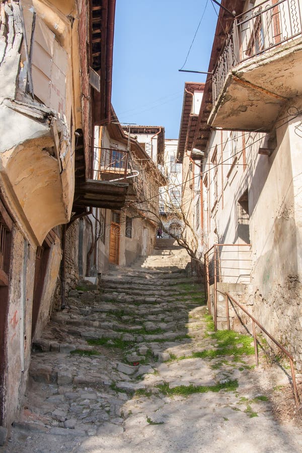 Old medieval street in Veliko Tarnovo, Bulgaria royalty free stock photos Old medieval street in Veliko Tarnovo, Bulgaria royalty free stock photos