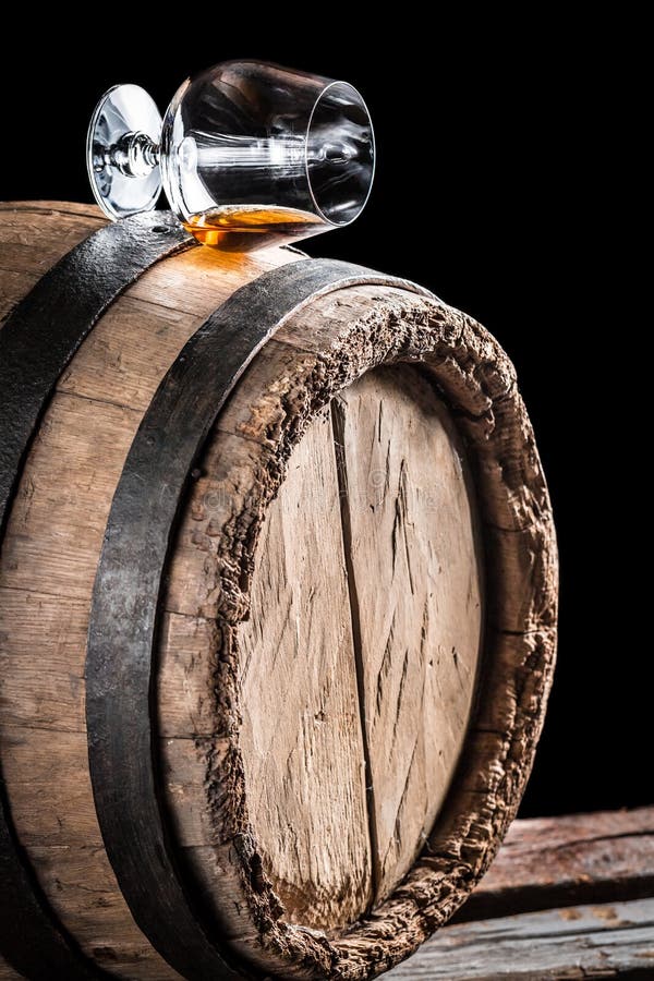 Old Cognac Matured in Oak Barrel Stock Photo - Image of booze