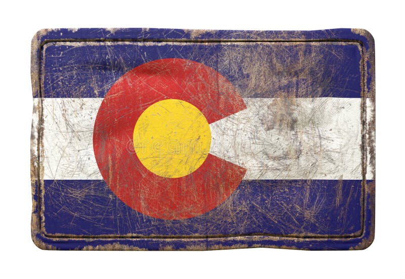 Old Colorado State flag stock illustration. Illustration of community