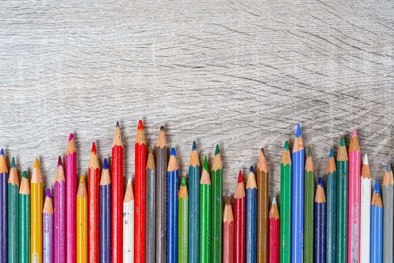 Old colored pencils stock photo. Image of colorful, paint 155888736