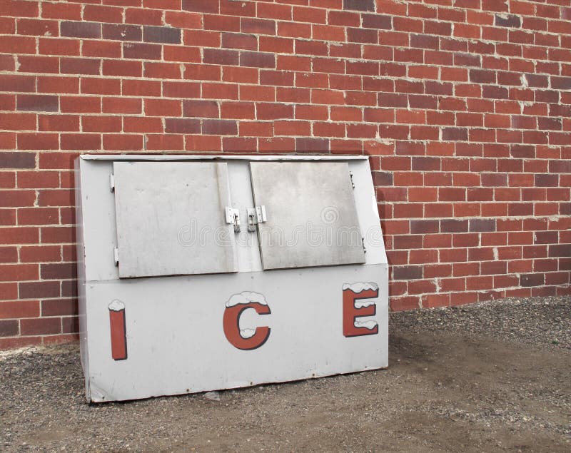 Old commercial ice freezer.