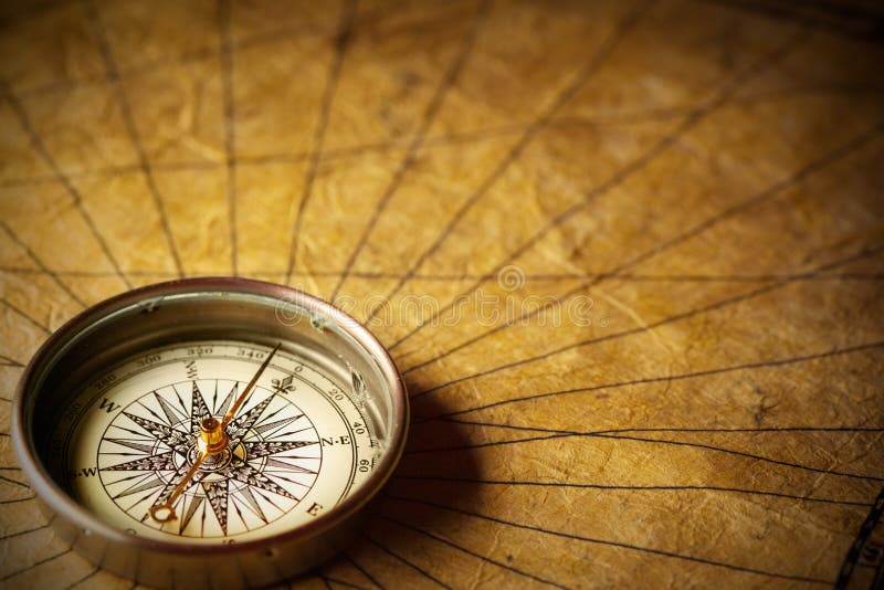 Old Compass and paper