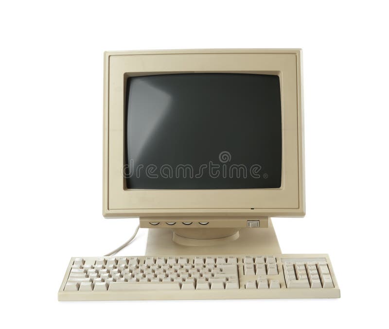 Computer Monitor and Laptop with Blank Screens on White Background