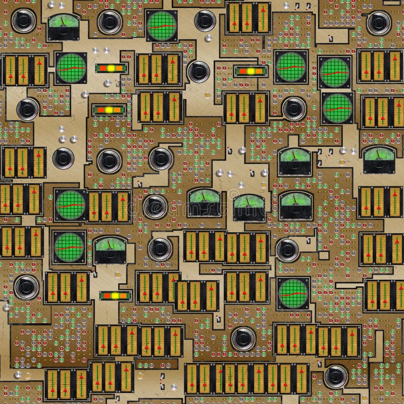 The old control panel. stock illustration