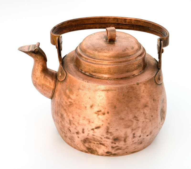 Old teapot from a copper. stock image. Image of traditional 11439181