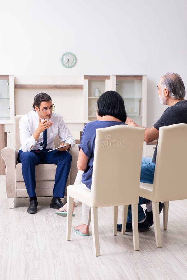 Old Couple Visiting Psychiatrist Doctor Stock Image Image of meeting