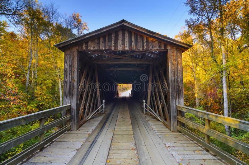 Old Covered Bridge in Fall Season