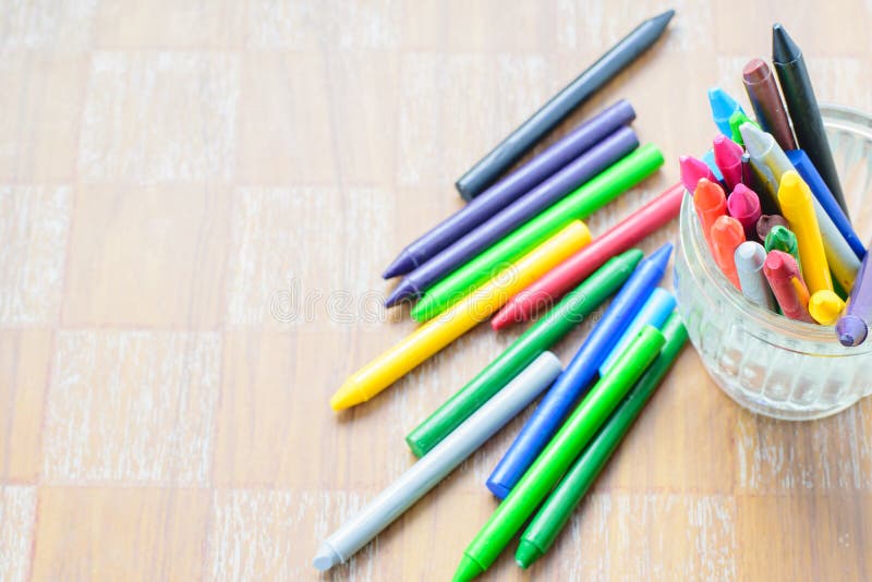 Old crayons for painting stock photo. Image of student 59077966