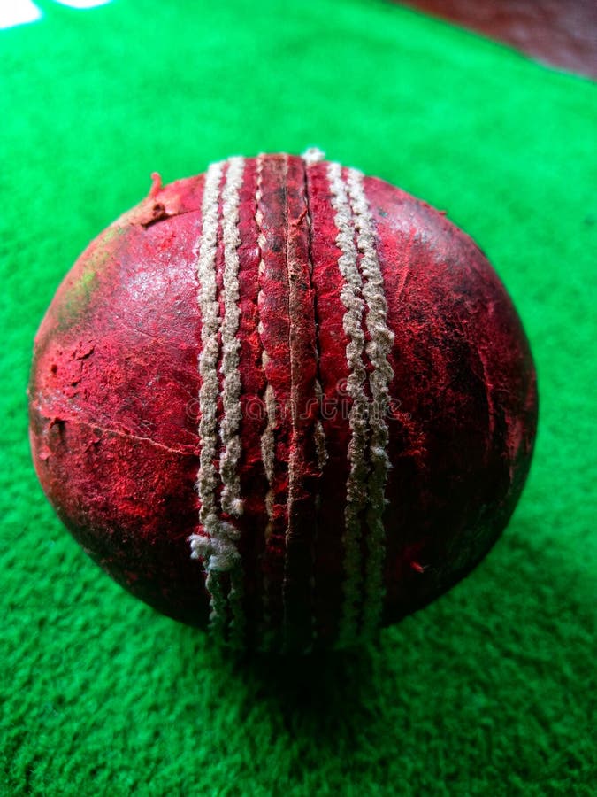 An old cricket ball stock image. Image of petal, green 183489511
