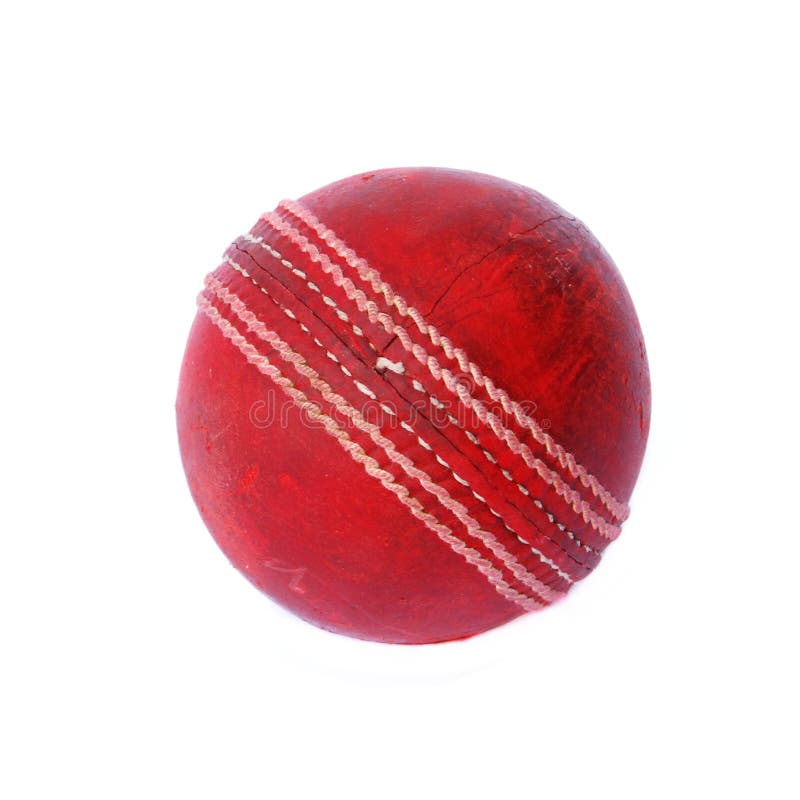 An Old Used Red Cricket Ball. Stock Photo Image of color, shine 2960070