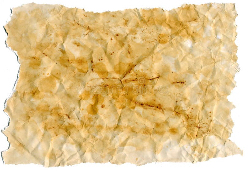 Old Crushed Isolated Paper with Stain Stock Image - Image of creasy ...