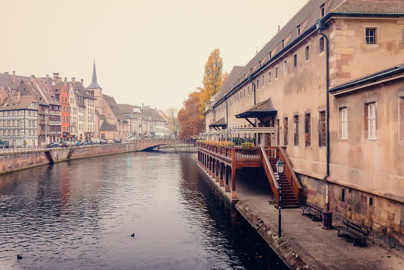 Old Customs House (Ancienne Douane) the Ill River in Strasbourg Stock