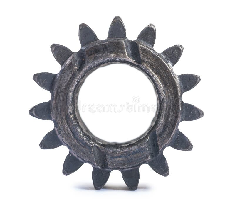 Old damaged and oiled gear wheel isolated on white background royalty free stock images Old damaged and oiled gear wheel isolated on white background royalty free stock images