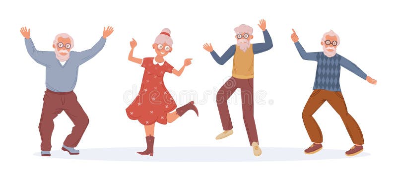 Old Dancing People. an Elderly Man and Woman Senior Age Person Dance. Happy  Active Elderly Couple on Music Party Together and Stock Vector -  Illustration of dancing, adult: 204462757