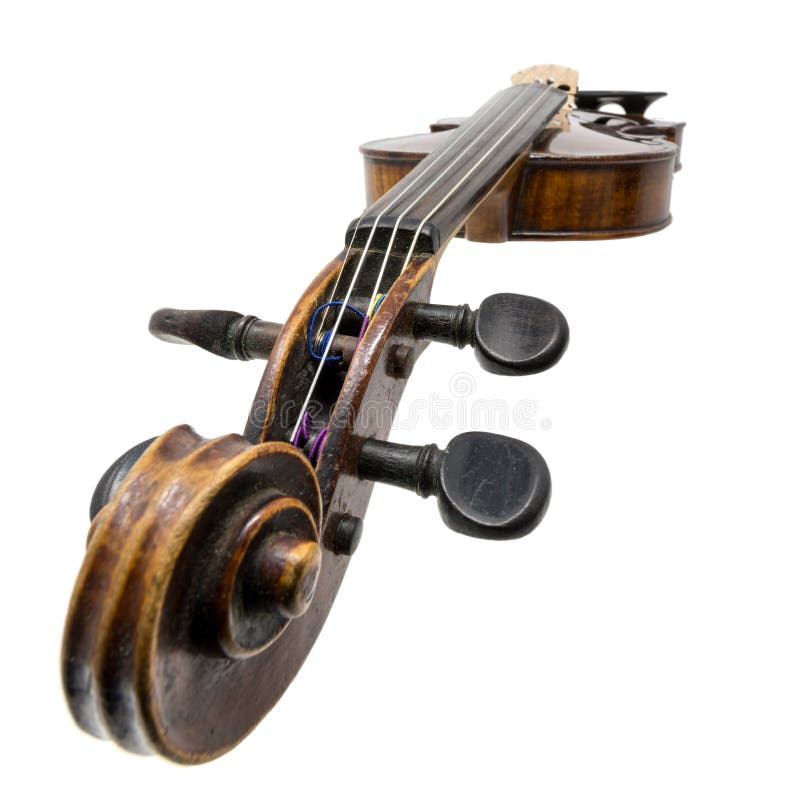 Old Dark Brown Antique Violin Isolated on White Stock Photo Image of
