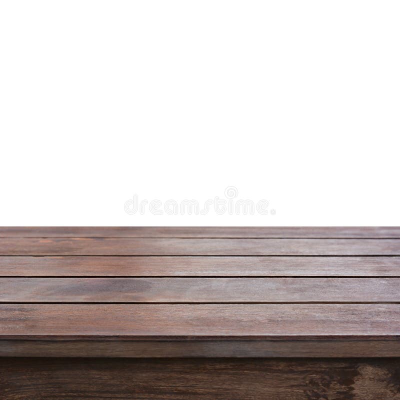 Old dark brown wood table top stock photo