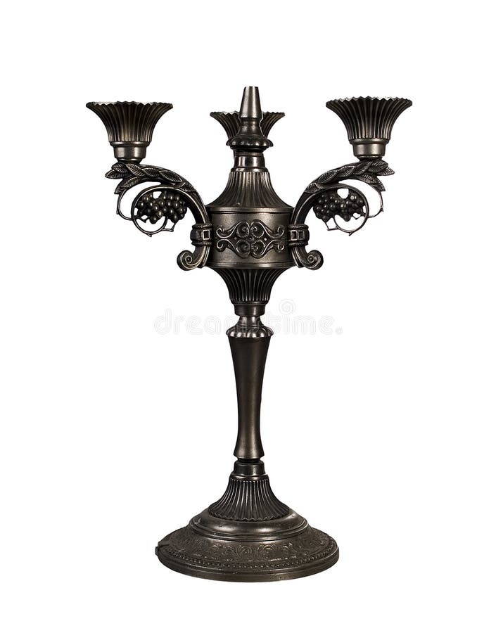 Old dark silver candelstick