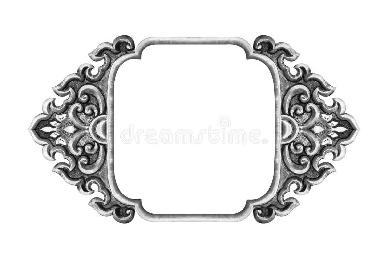 Old decorative frame antique engraved silver royalty free stock photography