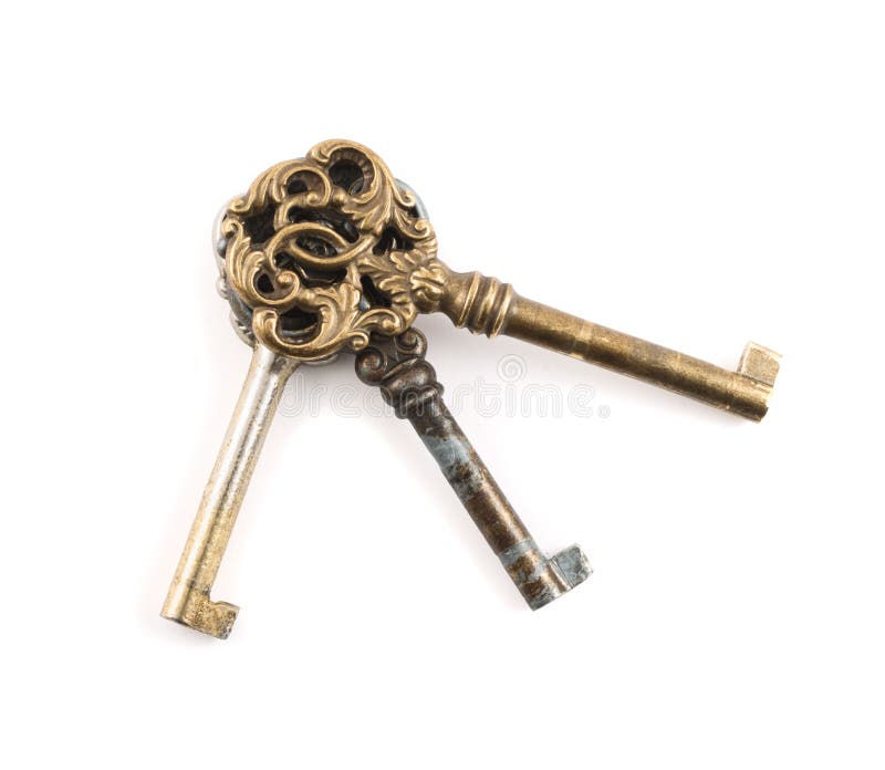 Old Decorative Metal Keys Isolated Stock Photo Image of concept