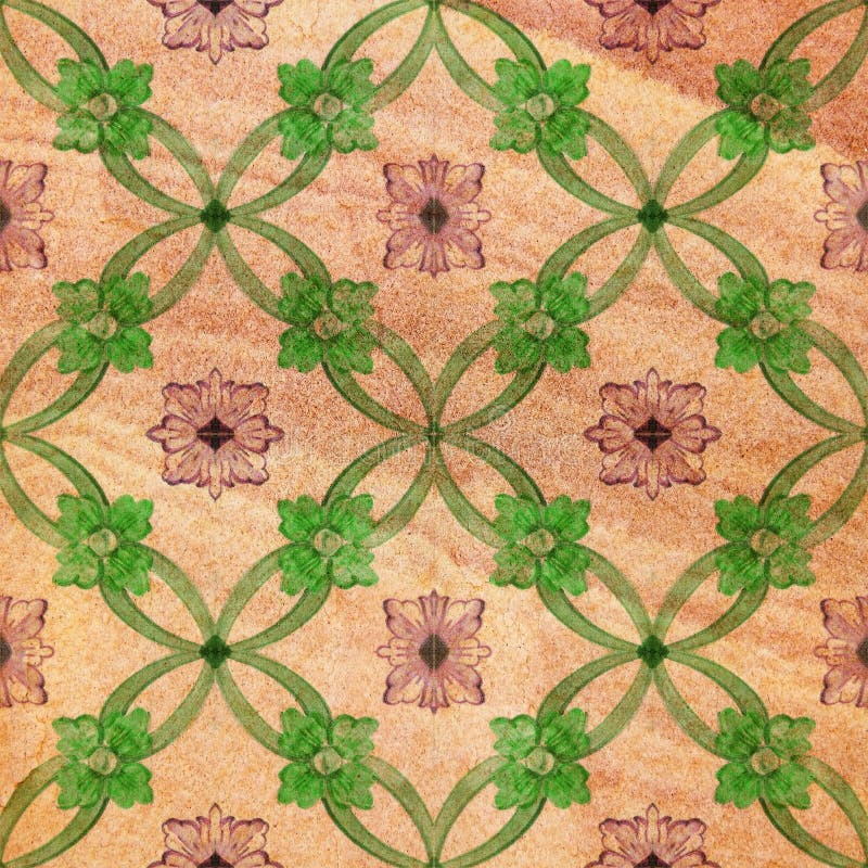 Old decorative sandstone tile background patterns handicraft fro royalty free stock image