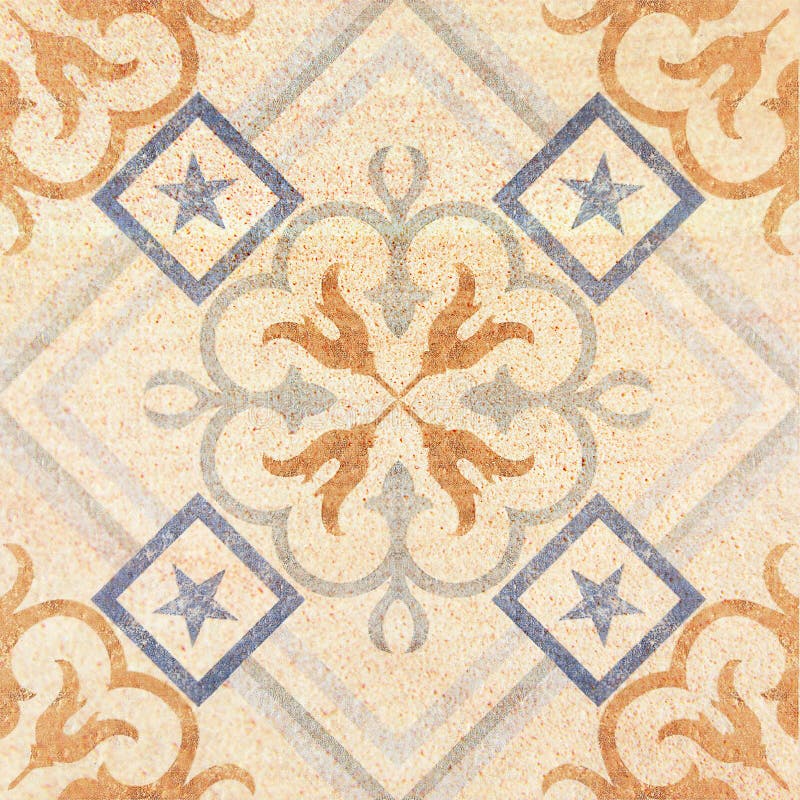 Old decorative sandstone tile background patterns in the park royalty free stock image