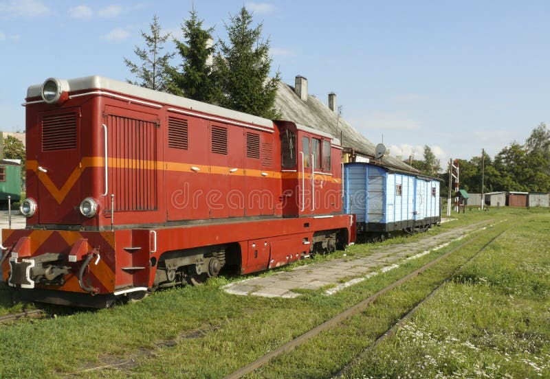 Old diesel train on the provincial station