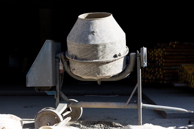 Old dirty concrete mixer stock image. Image of structure 59820671