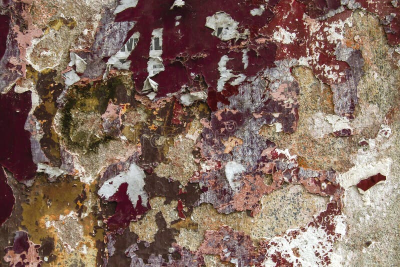 Old distressed wall with peeling paint royalty free stock image