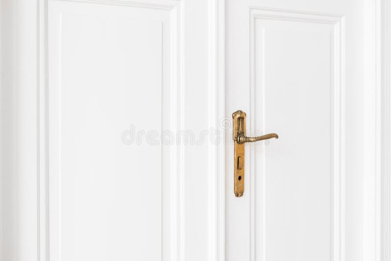 Old Door Handle on White Door Stock Photo Image of entrance, home