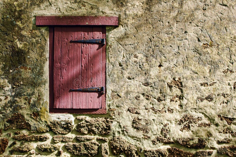 Old Door on Historic Building Antique Wall
