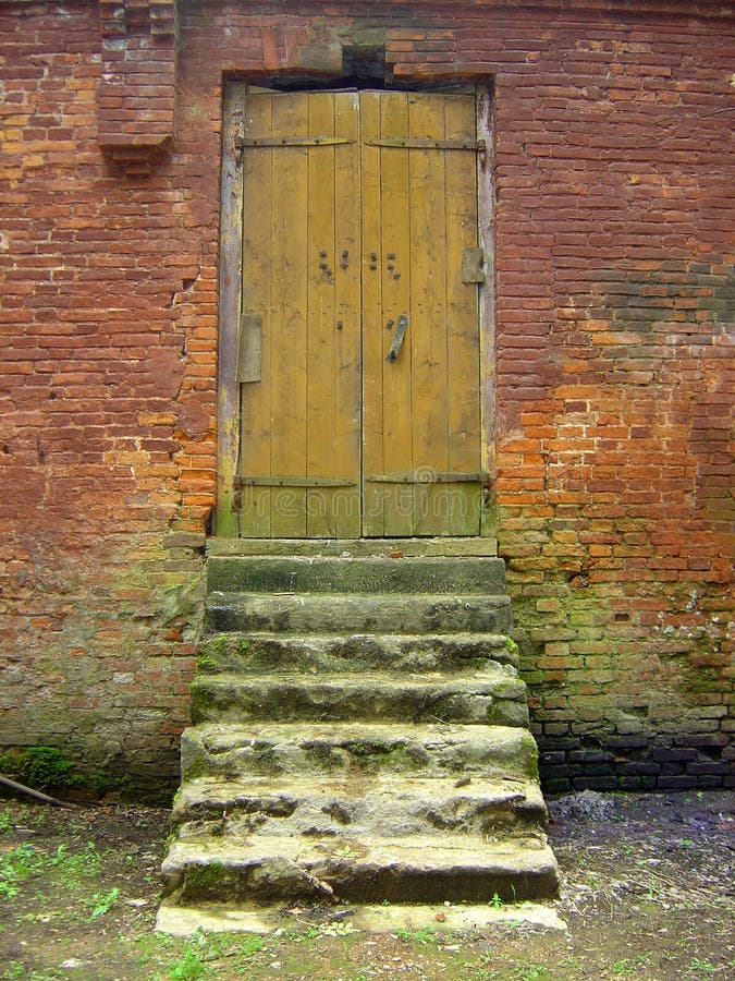 Old Door And Mosscovered Doorsteps Stock Photo Image of mosscovered