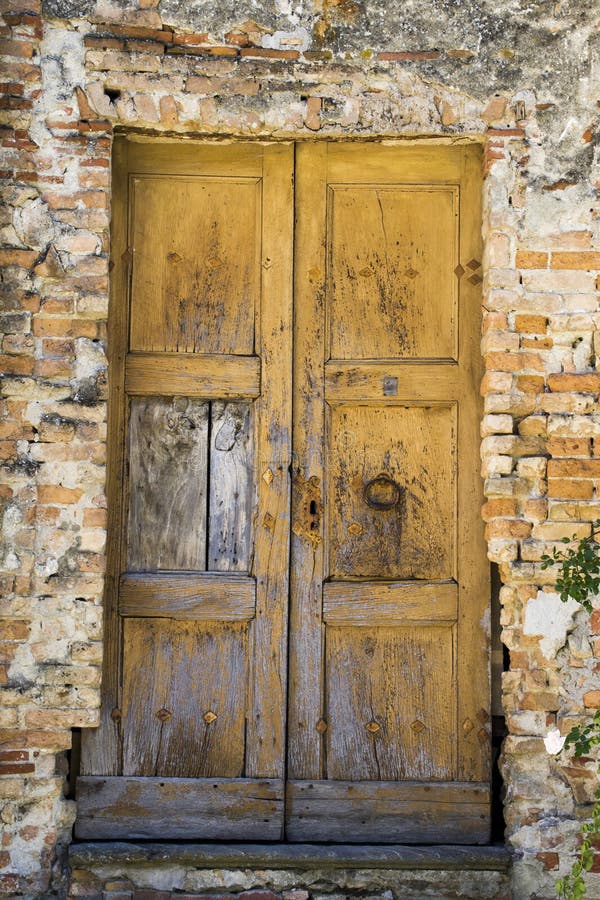 Old doors in an old wall