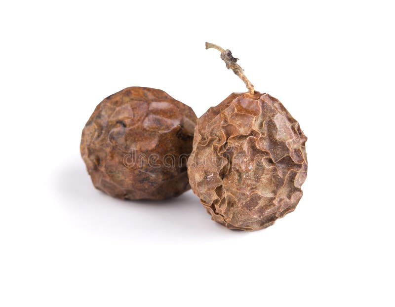 Dried Passionfruit or Granadilla Against a White Background Stock Photo