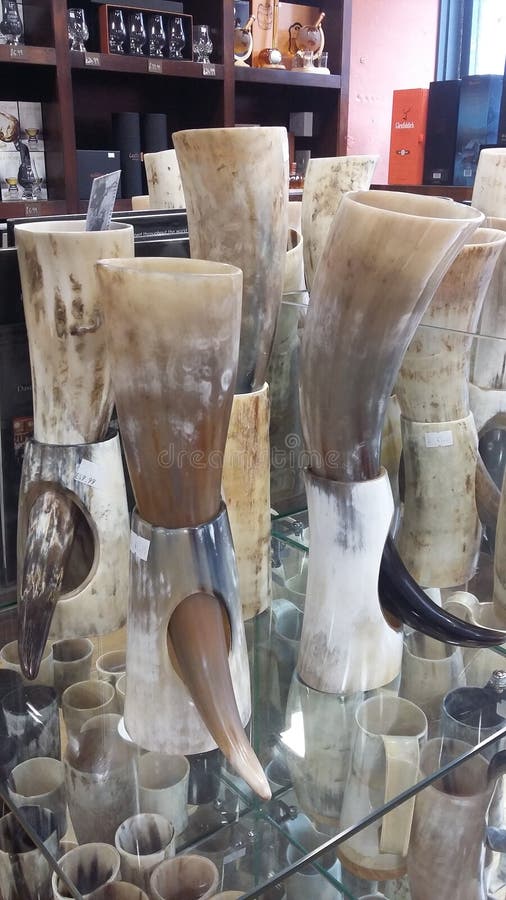 Drinking horns editorial stock image. Image of horns 126171469