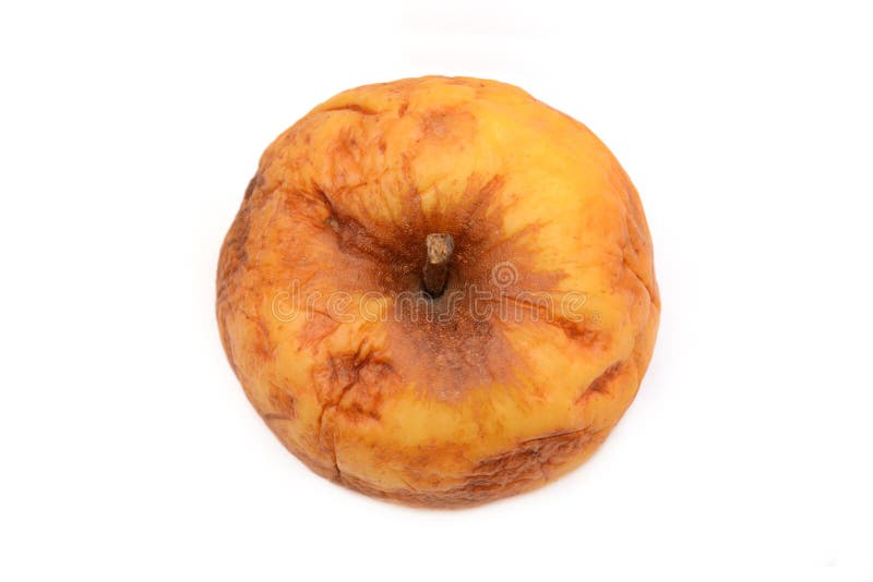 Old Dry Ribbed Apple, Yellow Apple, Rotted Apple, Natural Texture