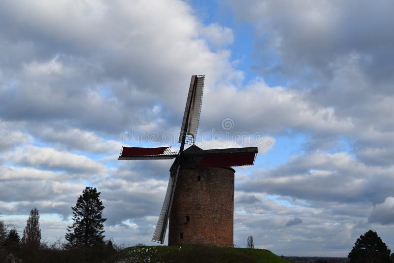 Old Dutch mill 6 stock image