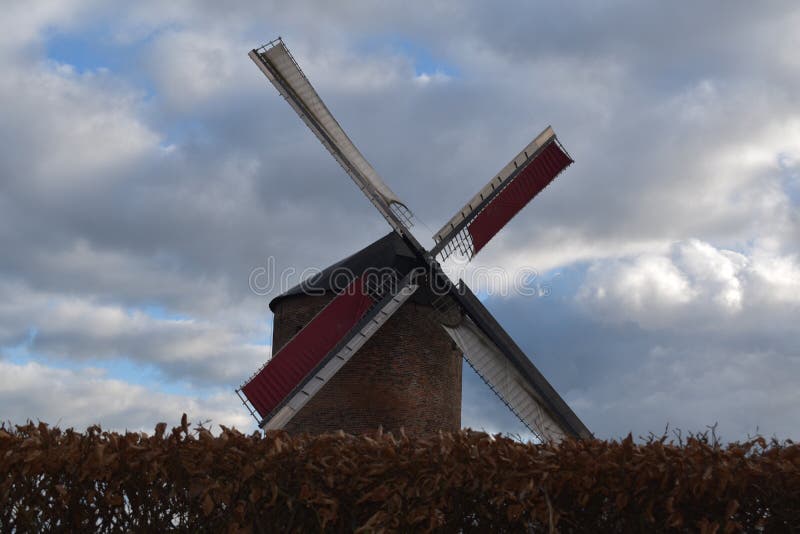 Old Dutch mill 23 stock photos