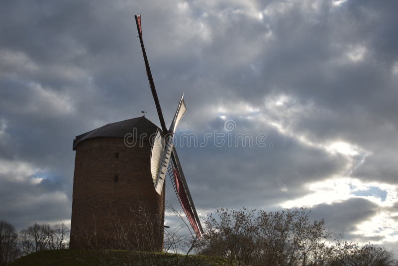 Old Dutch mill 16 stock photo