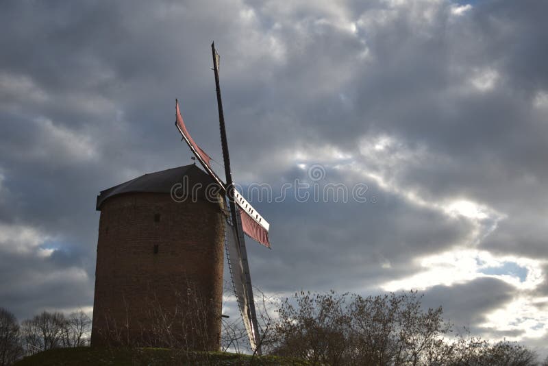 Old Dutch mill 21 stock image