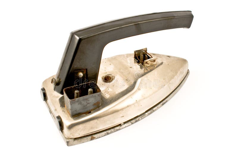 Electric iron old isolated stock photo. Image of shiny 31867298