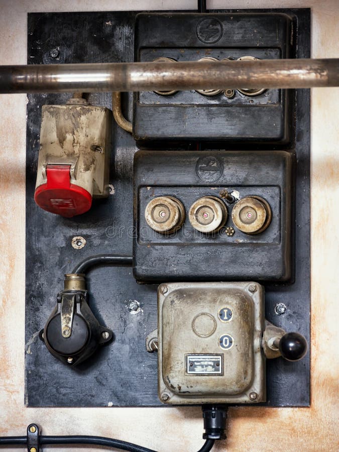 Old electric panel stock image. Image of electrical, fuse 45922403