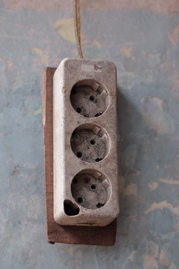 Old Electrical Plug Terminals on the Wall Stock Image Image of energy