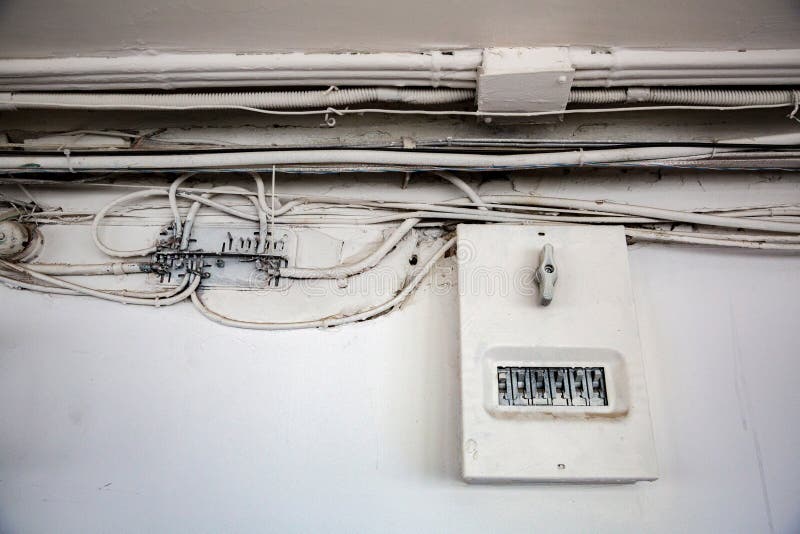 Old electrical wiring stock photo. Image of switch, high 90279754