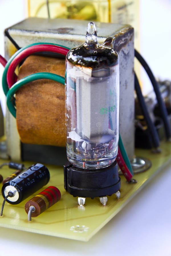 Vacuum tube circuit board stock image. Image of charge 6531469