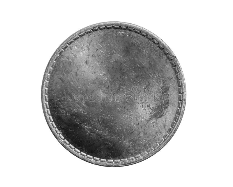 Old Empty Silver Coin on White Isolated Background Stock Image - Image ...