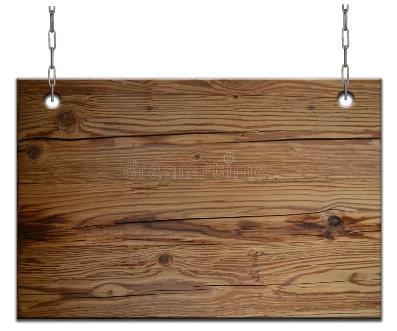 Old empty wooden sign stock illustration