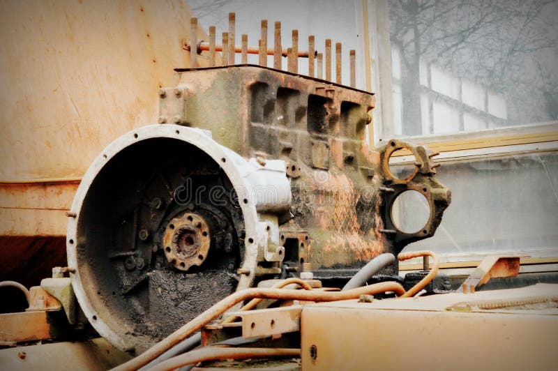 Old engine stock image. Image of metal, motor, worn, coupling 89567557