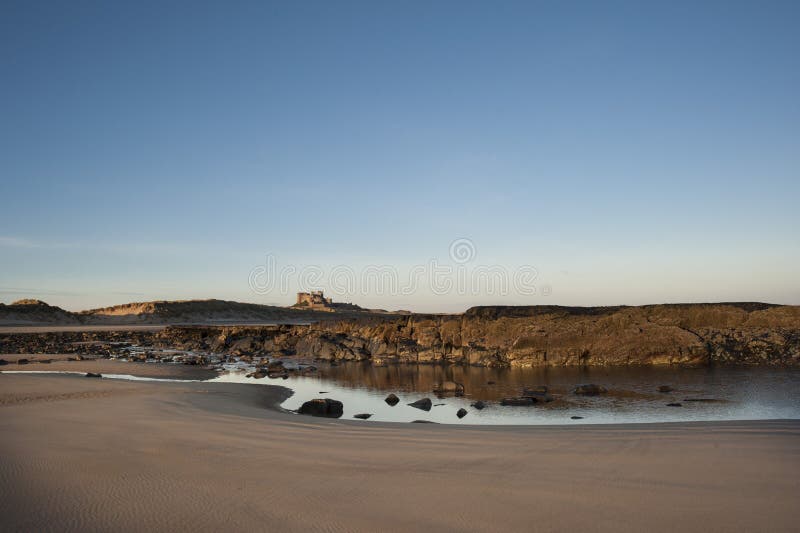 Old English Castle on a Beach